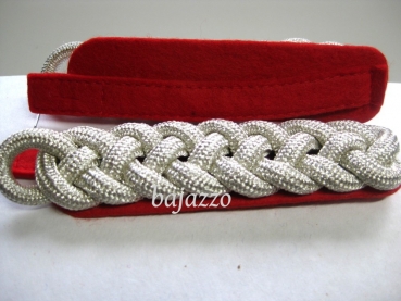 Schultergeflecht schmal rot-silber